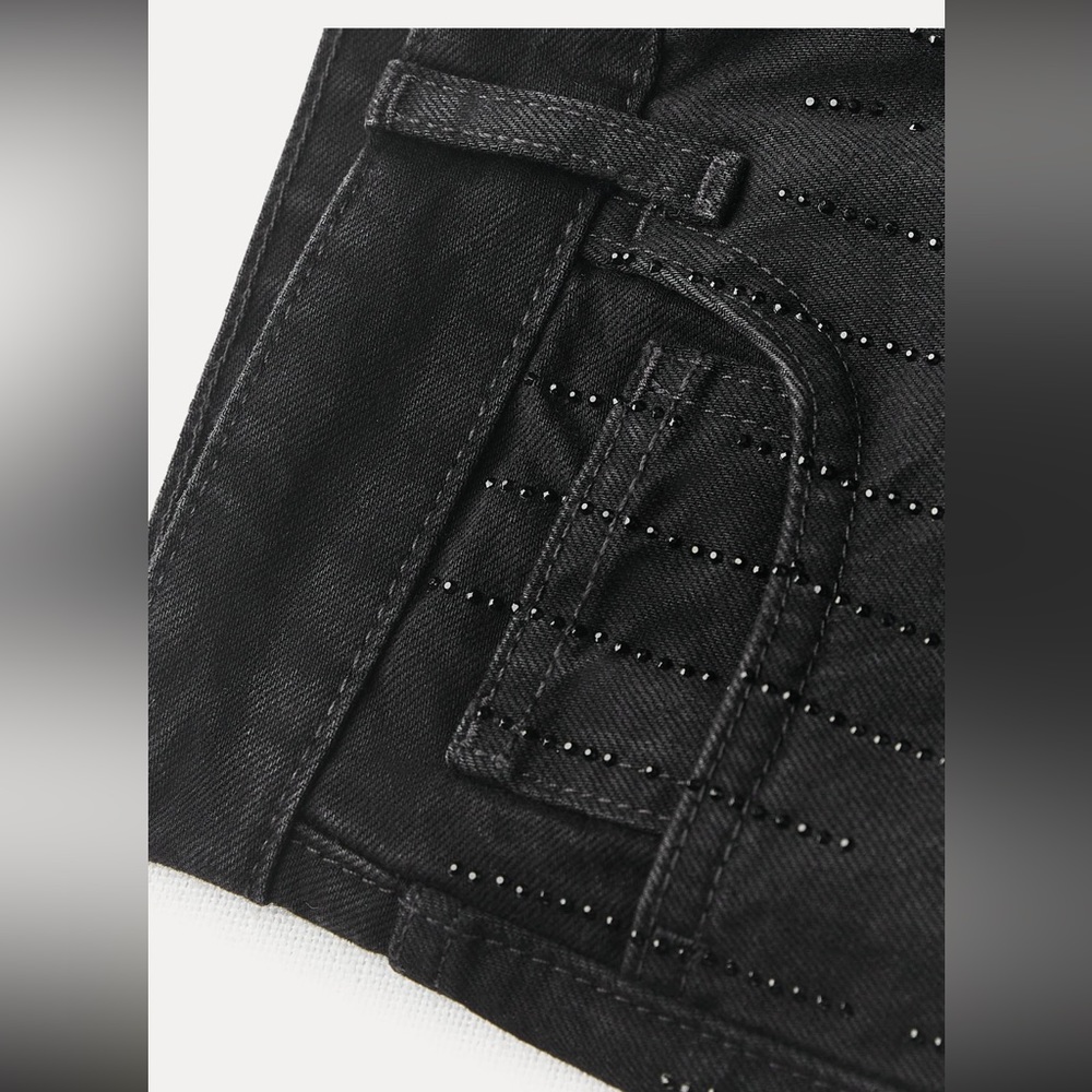NWT ZARA RHINESTONE JEANS - Picture 5 of 7